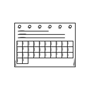 recommend clip art: wall calendar with holes for rings, sketch