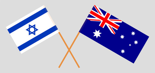 Australia and Israel. The Australian and Israeli flags. Official colors. Correct proportion. Vector