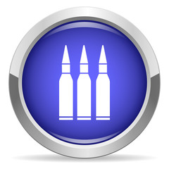 Ammo icon. Round bright blue button.