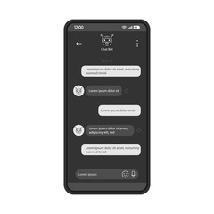 Chat bot messenger smartphone interface vector template