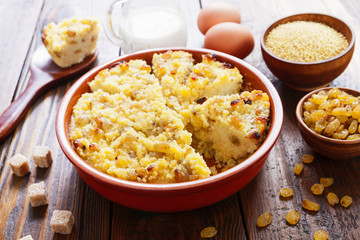 Millet casserole with raisins