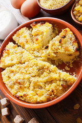 Millet casserole with raisins