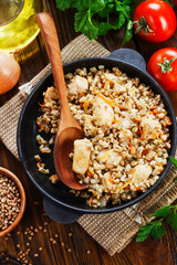 Buckwheat porridge with meat