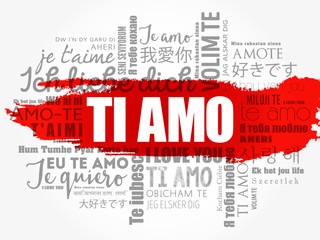 Fototapeta premium Ti amo (I Love You in Italian) in different languages of the world