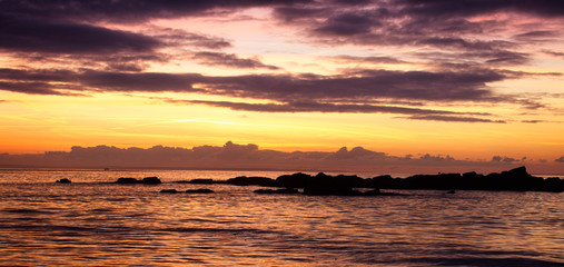 Dawn over Mounts Bay, Penzance, Cornwall, England, UK.