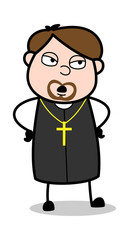 Debate - Cartoon Priest Religious Vector Illustration