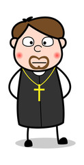 Hitted Face - Cartoon Priest Religious Vector Illustration