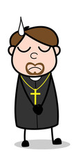 Calm - Cartoon Priest Religious Vector Illustration