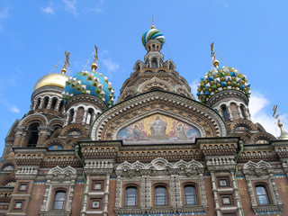 Fototapeta na wymiar The Cathedral of the Resurrection of Christ on the Blood (Spas na Krovi) was built in 1907. Russia. St. Petersburg