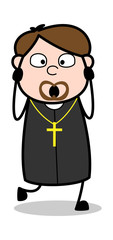 Wonder - Cartoon Priest Religious Vector Illustration