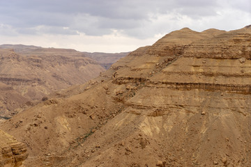 Trekking in winter desert of Israel tourism