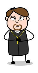 Made a Mistake - Cartoon Priest Religious Vector Illustration