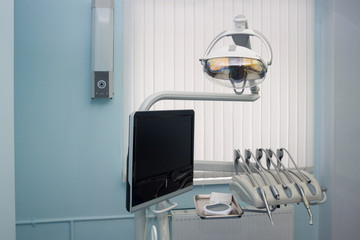 Dental treatment unit and other service equipment. Dentist clinic.