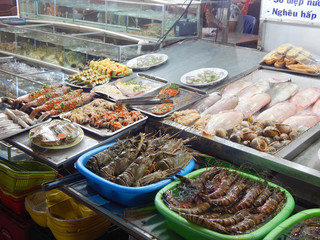 Seafood on the Vietnamese market     