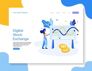 Digital stock exchange vector background for website.