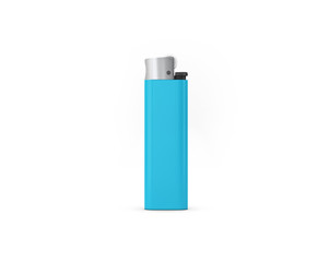 Lighter on background with clipping path. Disposable plastic lighter. Surface closeup for your design. Blank gas cigar-lighter mockup element.