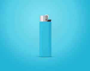 Lighter on background with clipping path. Disposable plastic lighter. Surface closeup for your design. Blank gas cigar-lighter mockup element.