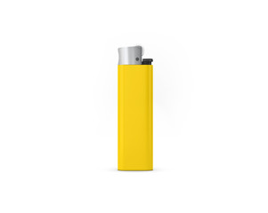 Lighter on background with clipping path. Disposable plastic lighter. Surface closeup for your design. Blank gas cigar-lighter mockup element.