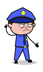 Advise - Retro Cop Policeman Vector Illustration