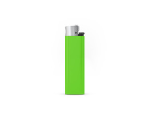 Lighter on background with clipping path. Disposable plastic lighter. Surface closeup for your design. Blank gas cigar-lighter mockup element.