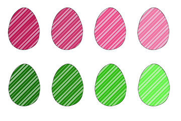 egg with a pattern, flowers, silhouette, Easter, white background