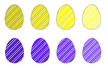 egg with a pattern, flowers, silhouette, Easter, white background