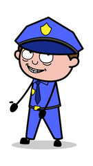 Slavery - Retro Cop Policeman Vector Illustration