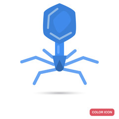 Virus cell under magnification flat color icon