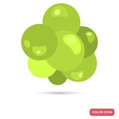 Virus cell colony under magnification flat color icon