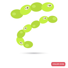 Virus cell colony under magnification flat color icon