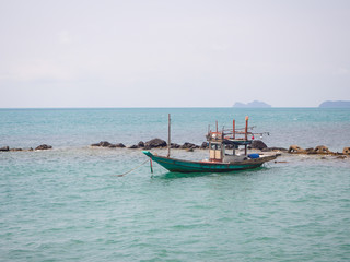 Naklejka na ściany i meble fishing boat near the island. Koh Phangan