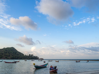 Naklejka na ściany i meble fishing boat near the island. Koh Phangan