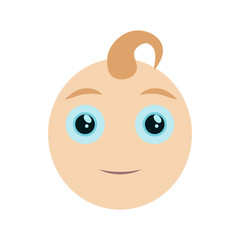 Illustration of a big-eyed baby face with stlylish haircut