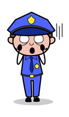 Horrible - Retro Cop Policeman Vector Illustration