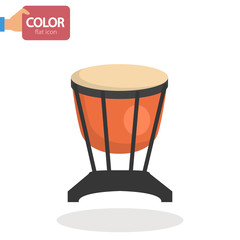 Obraz na płótnie Canvas Timpani music instrument color vector icon. Flat design