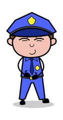 Belly Laugh - Retro Cop Policeman Vector Illustration
