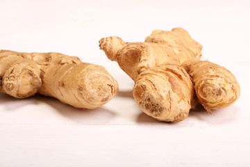 Healthy ginger root. Isolated on white background.