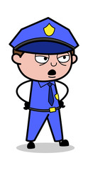 Rude Behave - Retro Cop Policeman Vector Illustration