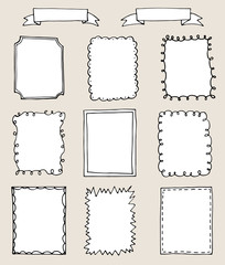 set of hand-drawn doodle frames © ARTvektor