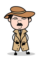 Accidity - Retro Cartoon Police Agent Detective Vector Illustration