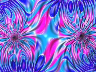 Optical illusion colorful surface for art projects. 3D illustration