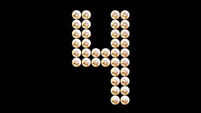 Flickering Glowing Lamp Numbers, countdown.