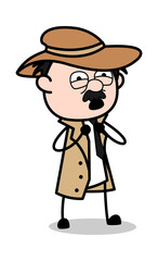 Lovely - Retro Cartoon Police Agent Detective Vector Illustration