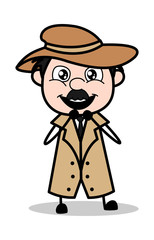 Hopeful - Retro Cartoon Police Agent Detective Vector Illustration