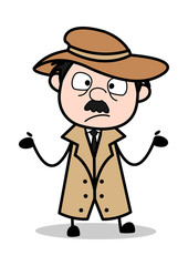 Unknown - Retro Cartoon Police Agent Detective Vector Illustration