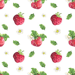 Strawberry and flowers pattern
