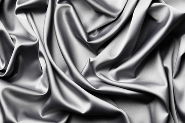 Fototapeta premium Smooth elegant grey silk or satin texture can use as abstract background. Luxurious background design