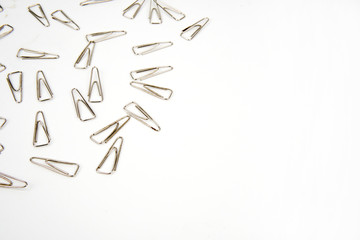 Paper clips isolated on white background