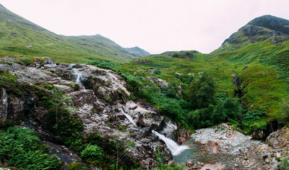 Waterfall in Glen Coe in the Scottish Highlands