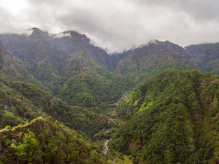 Obraz premium View from Balcoes viewpoint, levada dos Balcoes in Madeira island, Portugal